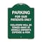 Signmission Parking for Our Patients Only Violators Will Be Towed Away at Vehicle Owners Expense, GW-1824-23442 A-DES-GW-1824-23442 - alternate 1